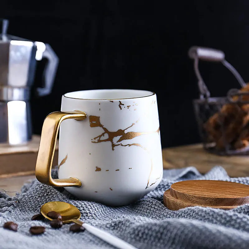 Coffee Mugs Marble Gold Inlay - GLR SHOPPING