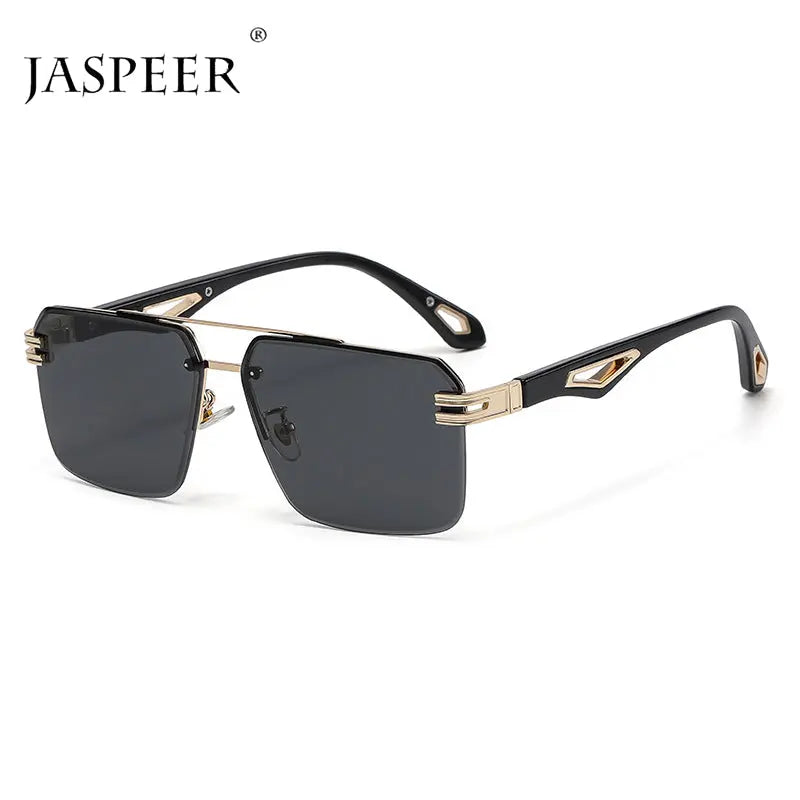 Oversized Rimless Rectangle Sunglasses - GLR SHOPPING