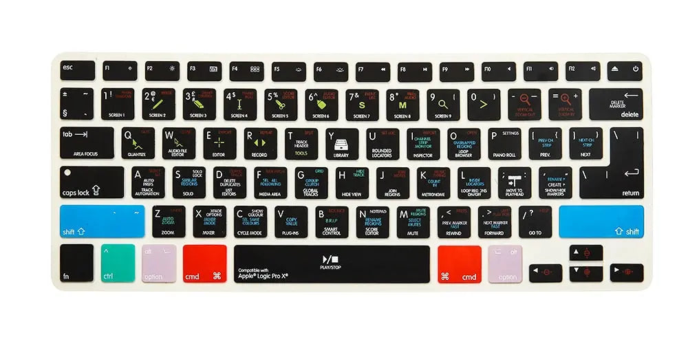 HRH Logic Pro X Shortcuts Silicone Keyboard Cover Skin For Macbook - GLR SHOPPING