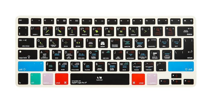 HRH Logic Pro X Shortcuts Silicone Keyboard Cover Skin For Macbook