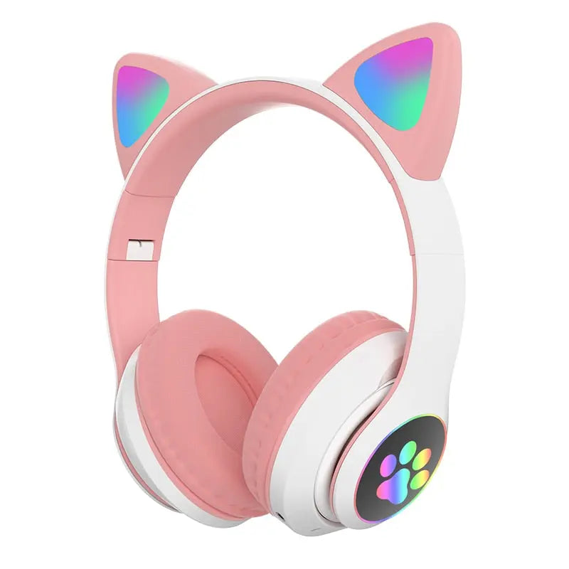 New Arrival LED Cat Ear Noise Cancelling Headphones Bluetooth 5.0 Young People Kids Headset Support TF Card 3.5mm Plug with Mic - GLR SHOPPING