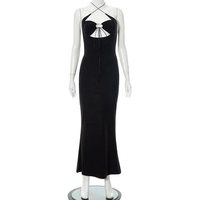 Backless Halter Long Dress - GLR SHOPPING