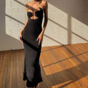 Backless Halter Long Dress - GLR SHOPPING