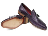 Paul Parkman Men's Tassel Loafer Purple Hand Painted Leather