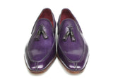 Paul Parkman Men's Tassel Loafer Purple Hand Painted Leather