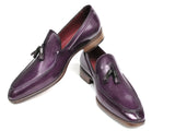 Paul Parkman Men's Tassel Loafer Purple Hand Painted Leather