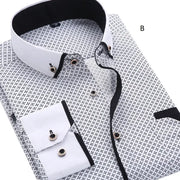 Men Fashion Casual Long Sleeved Printed shirt - GLR SHOPPING