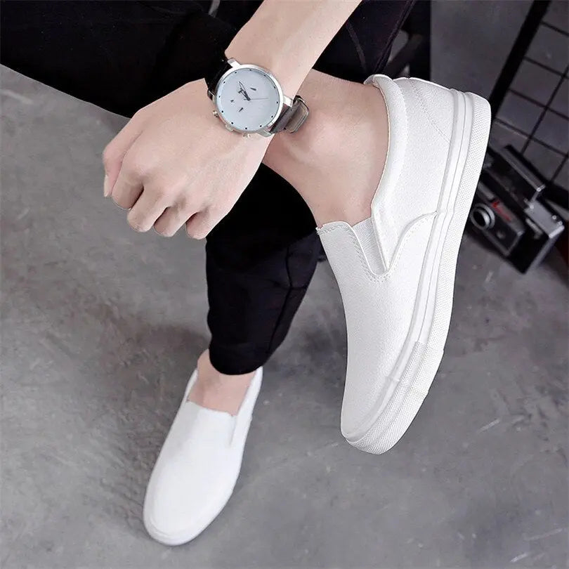 Classic Men Slip On Casual Leather Shoes - GLR SHOPPING