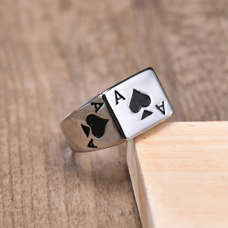 Ace Of Spades Signet Ring - GLR SHOPPING