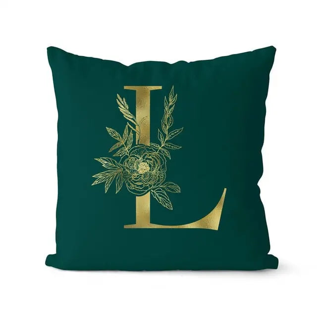 Green Pillowcase Gold Letters - GLR SHOPPING