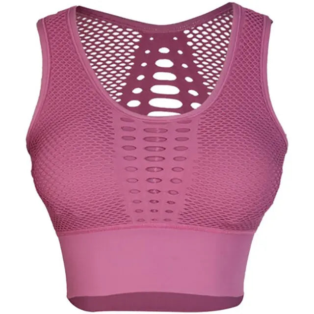 Fitness Shockproof Mesh Sports Bra - GLR SHOPPING