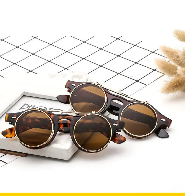 Women Brand Designer Retro Round Steampunk Sunglasses - GLR SHOPPING