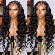 180% Density Full 4x4 Transparent Lace Front Loose Wave Human Hair Wig - GLR SHOPPING