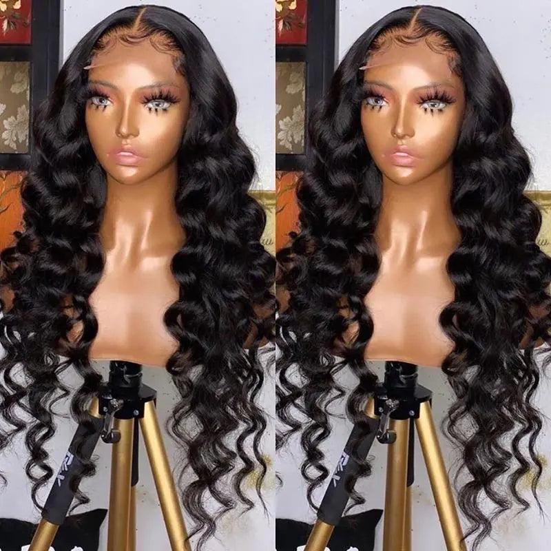 180% Density Full 4x4 Transparent Lace Front Loose Wave Human Hair Wig - GLR SHOPPING