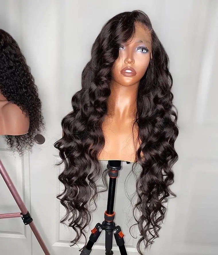 180% Density Full 4x4 Transparent Lace Front Loose Wave Human Hair Wig - GLR SHOPPING