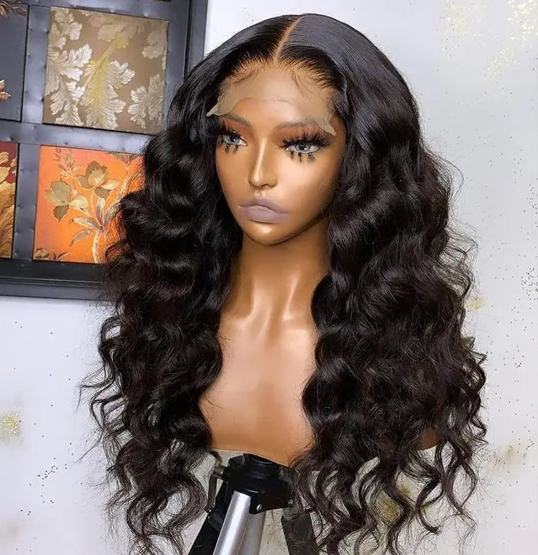 180% Density Full 4x4 Transparent Lace Front Loose Wave Human Hair Wig - GLR SHOPPING