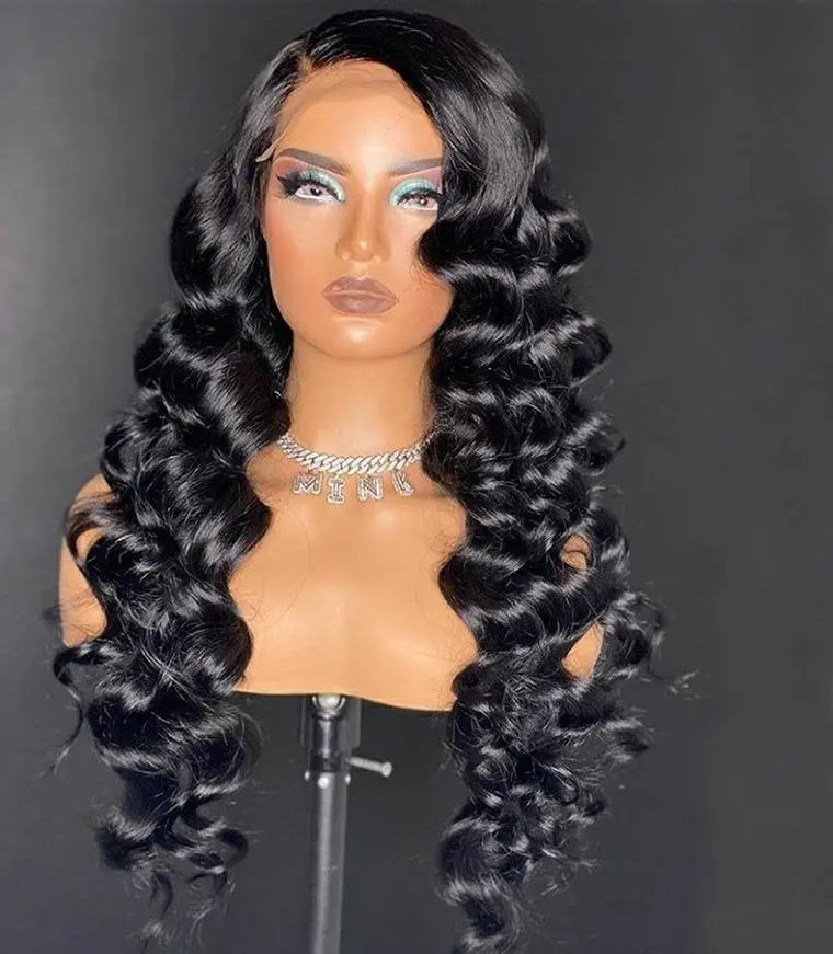180% Density Full 4x4 Transparent Lace Front Loose Wave Human Hair Wig - GLR SHOPPING