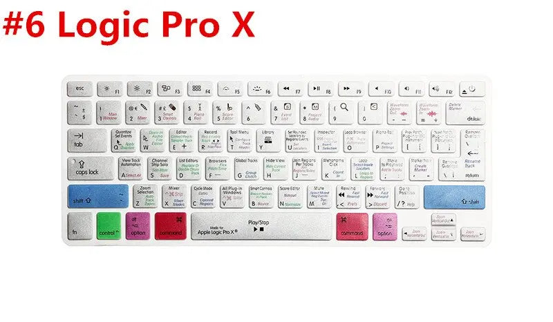 HRH Logic Pro X Shortcuts Silicone Keyboard Cover Skin For Macbook - GLR SHOPPING