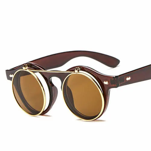 Women Brand Designer Retro Round Steampunk Sunglasses - GLR SHOPPING
