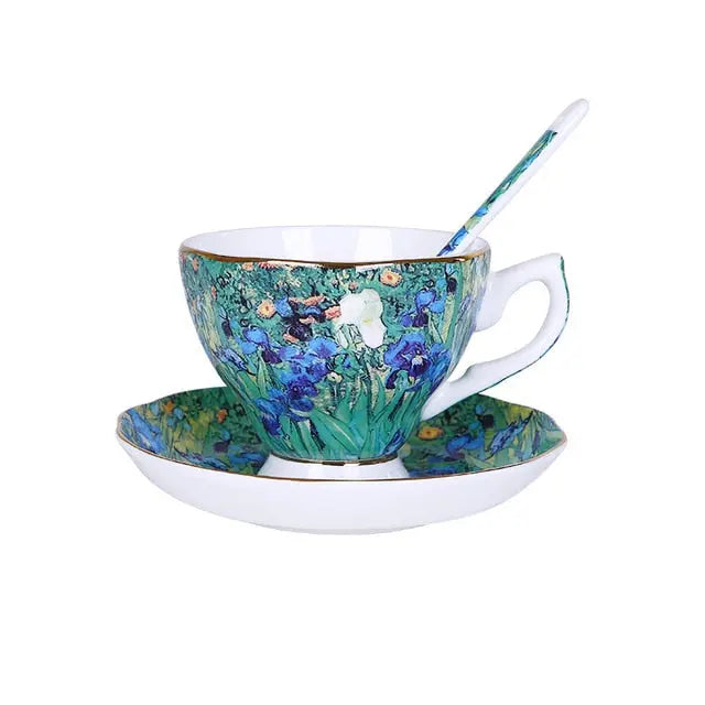 The New Van Gogh Art Painting Coffee Mugs The Starry Night Sunflowers The Sower Irises Saint-Remy Coffee Tea Cups - GLR SHOPPING