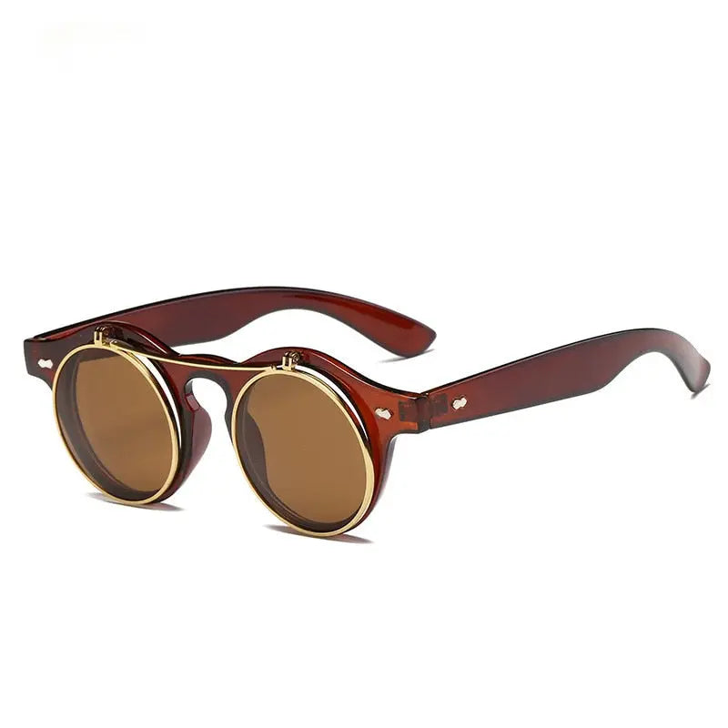 Women Brand Designer Retro Round Steampunk Sunglasses - GLR SHOPPING