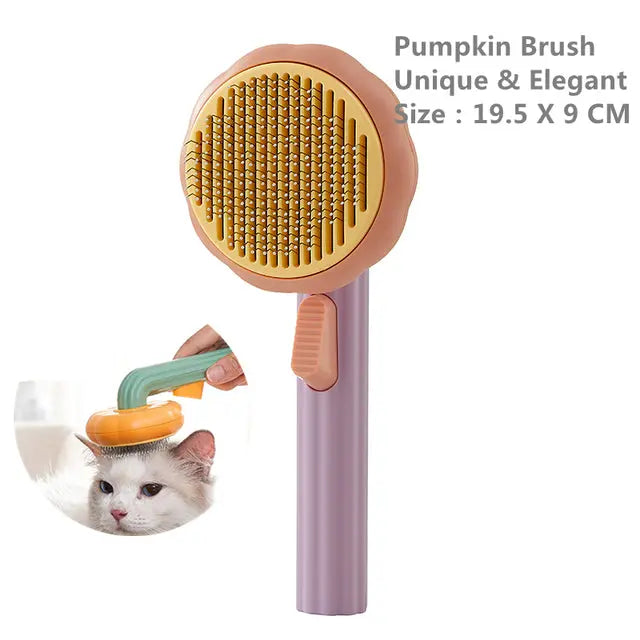 Pumpkin Pet Brush, Self Cleaning Slicker Brush - GLR SHOPPING