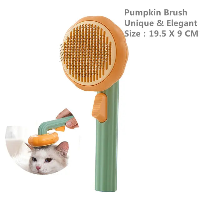 Pumpkin Pet Brush, Self Cleaning Slicker Brush - GLR SHOPPING