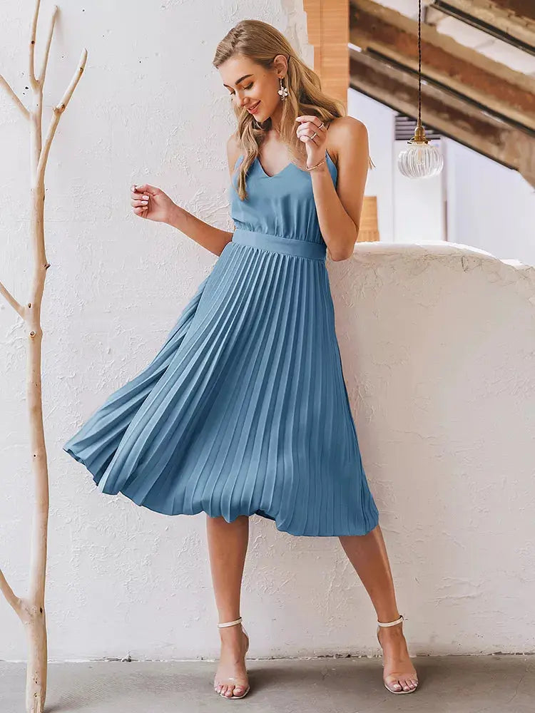 Wonder Pleated Midi Dress - GLR SHOPPING