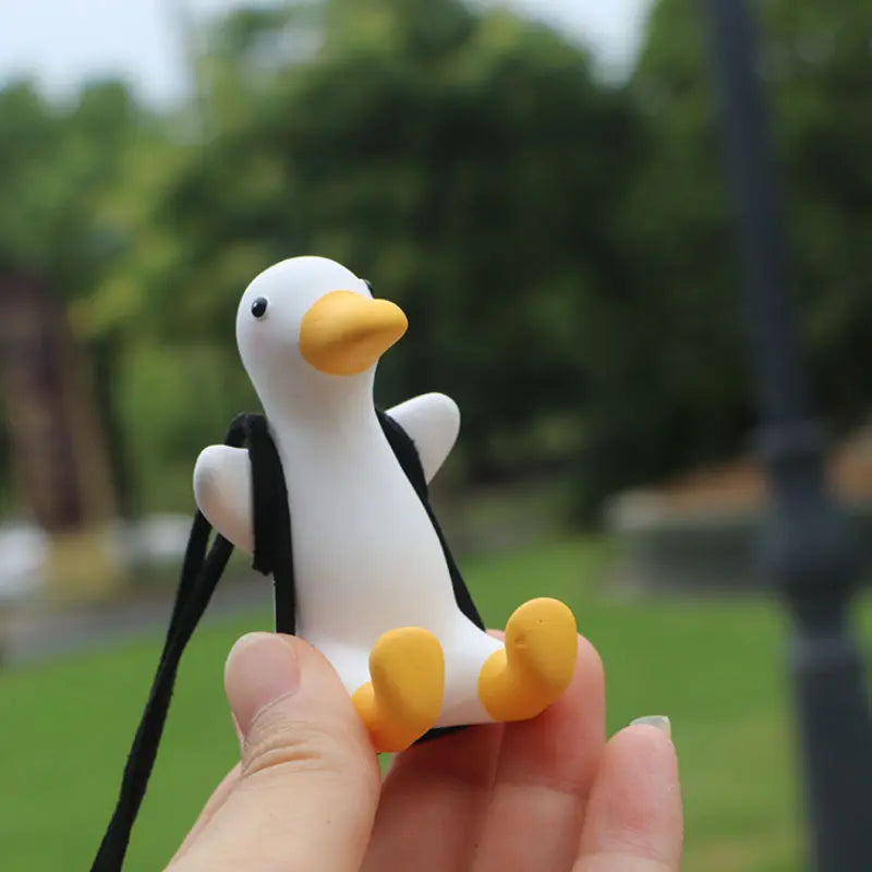 Gypsum Cute Anime Car Accessory Swing Duck Pendant - GLR SHOPPING