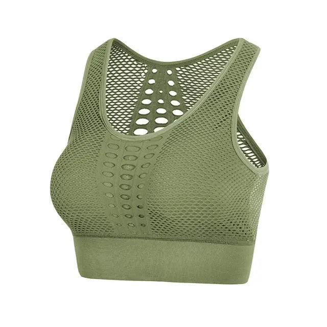 Fitness Shockproof Mesh Sports Bra - GLR SHOPPING