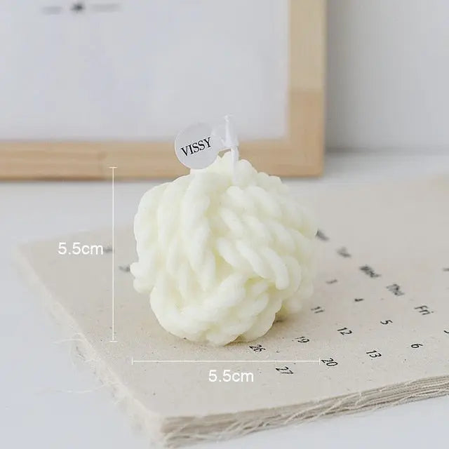 Creative Handmade Wool Ball Candle - GLR SHOPPING