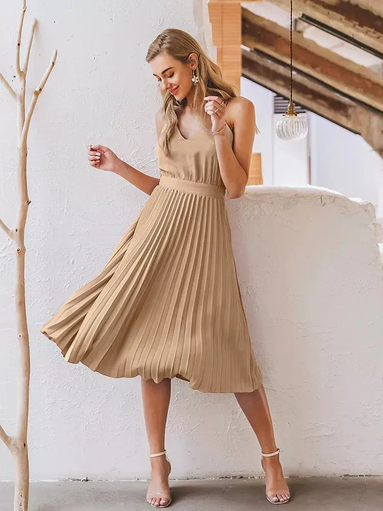 Wonder Pleated Midi Dress - GLR SHOPPING