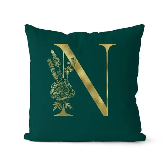 Green Pillowcase Gold Letters - GLR SHOPPING