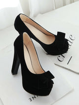 Bowtie Slip On High Heel Pumps