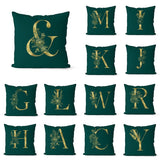 Green Pillowcase Gold Letters