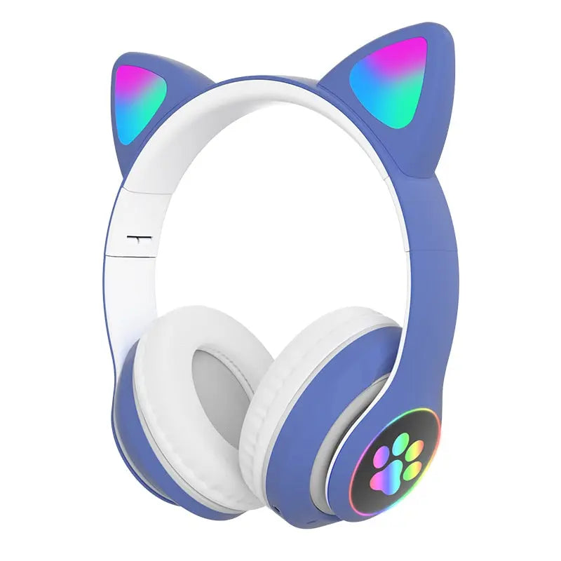 New Arrival LED Cat Ear Noise Cancelling Headphones Bluetooth 5.0 Young People Kids Headset Support TF Card 3.5mm Plug with Mic - GLR SHOPPING
