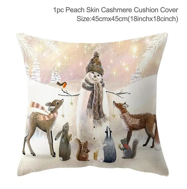 Christmas Elk Tree Cushion Cover - GLR SHOPPING