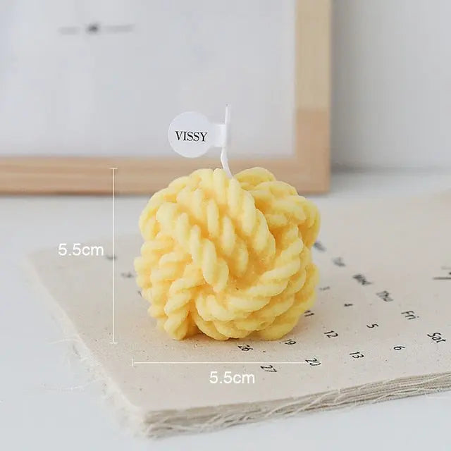 Creative Handmade Wool Ball Candle - GLR SHOPPING