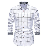 Plaid Patchwork Formal Shirts for Men