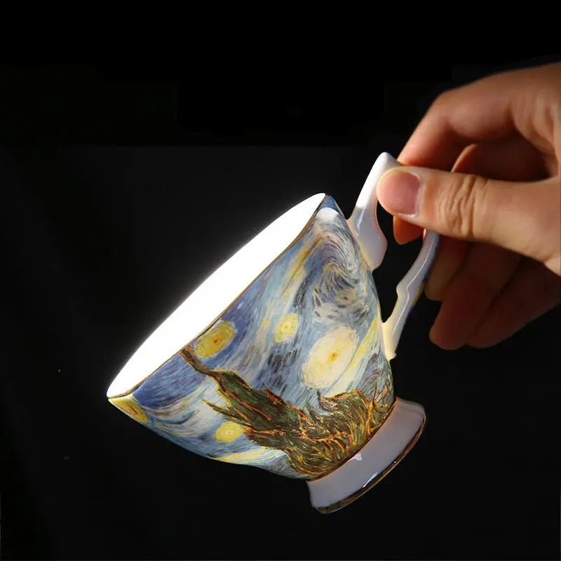 The New Van Gogh Art Painting Coffee Mugs The Starry Night Sunflowers The Sower Irises Saint-Remy Coffee Tea Cups - GLR SHOPPING