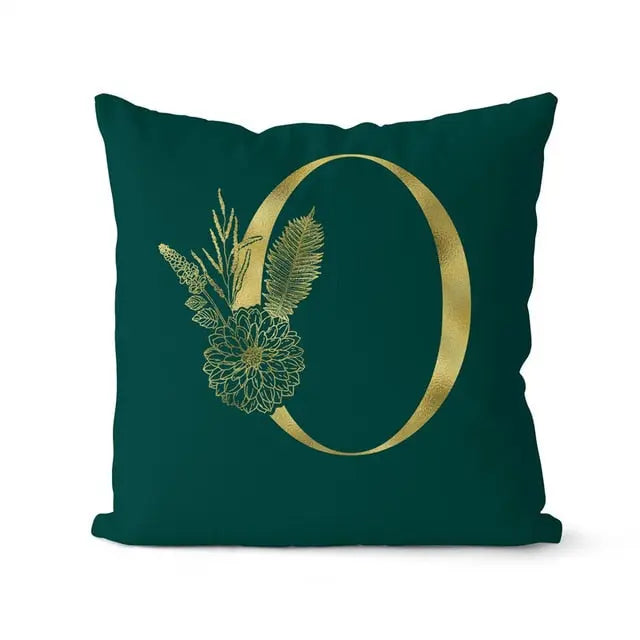 Green Pillowcase Gold Letters - GLR SHOPPING
