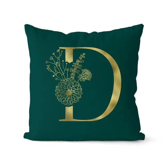 Green Pillowcase Gold Letters - GLR SHOPPING