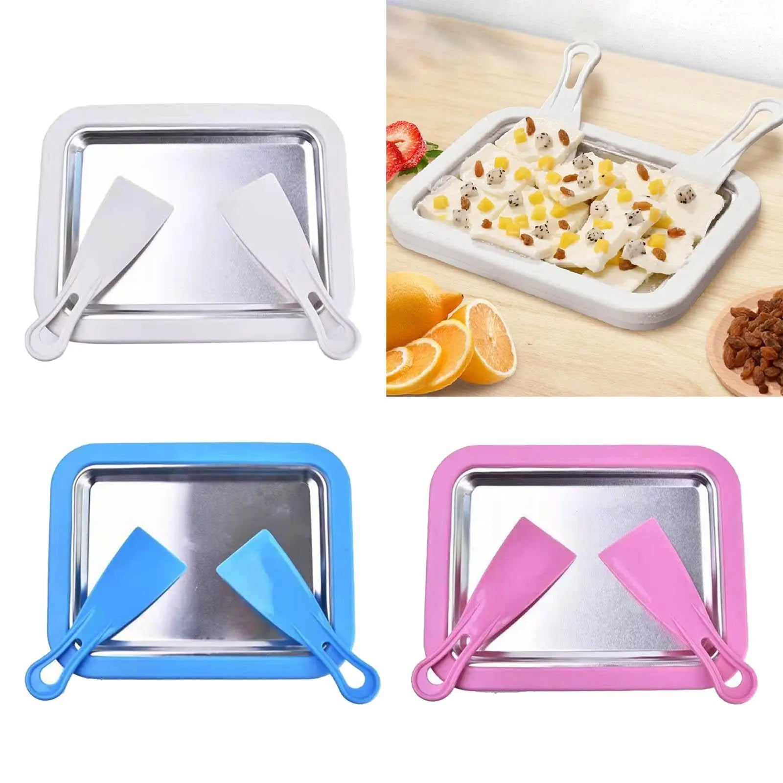 Ice Cream Roller Plate with 2 Spatulas - GLR SHOPPING