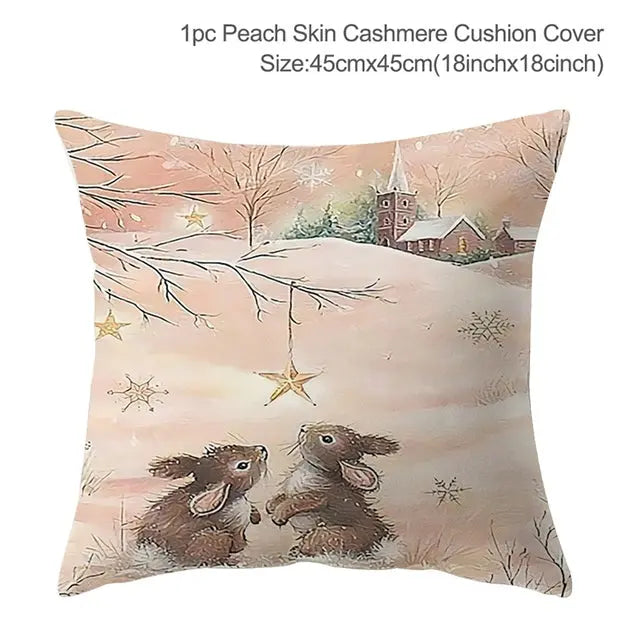 Christmas Elk Tree Cushion Cover - GLR SHOPPING