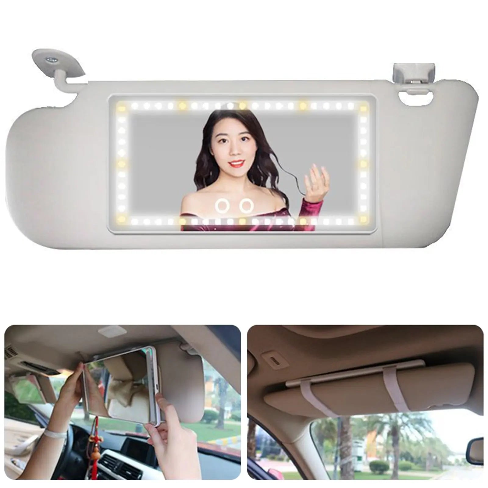 Car Visor Vanity Mirror with Lights - GLR SHOPPING