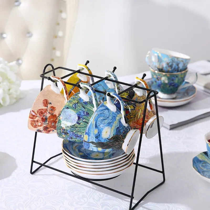 The New Van Gogh Art Painting Coffee Mugs The Starry Night Sunflowers The Sower Irises Saint-Remy Coffee Tea Cups - GLR SHOPPING
