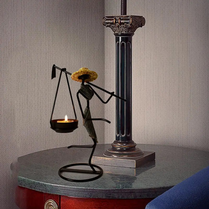 Girl Character Iron Candlestick - GLR SHOPPING
