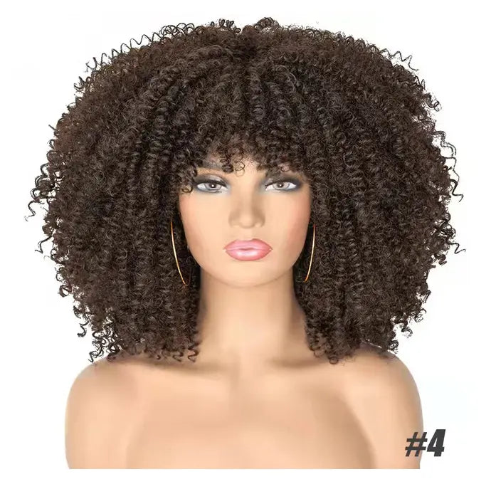 Curly Wig With Bangs - GLR SHOPPING