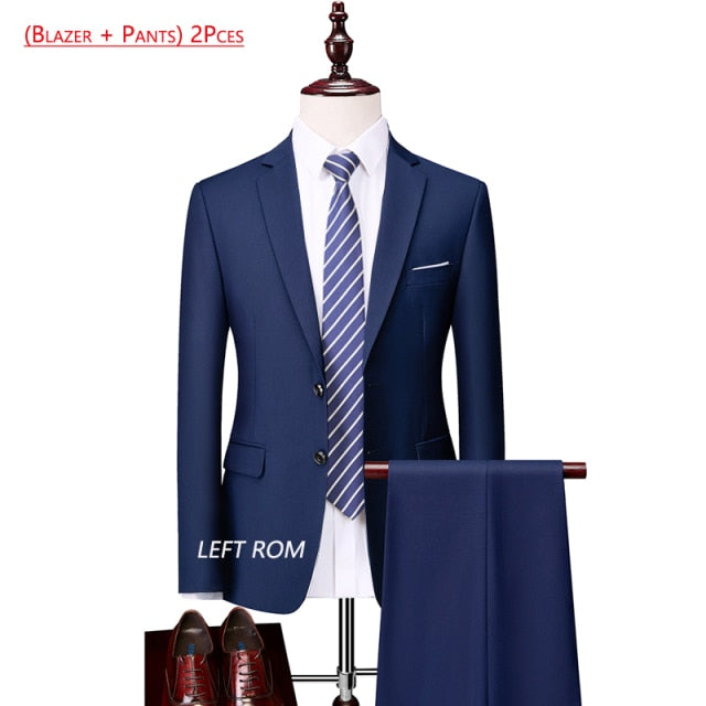 Pure Color Men's Business Suit