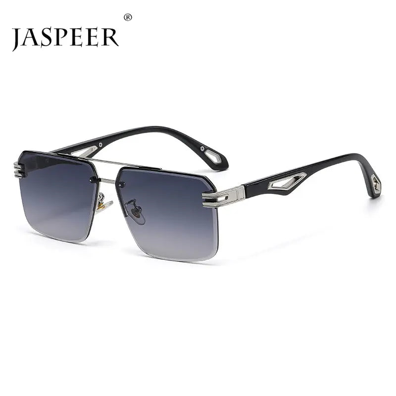 Oversized Rimless Rectangle Sunglasses - GLR SHOPPING